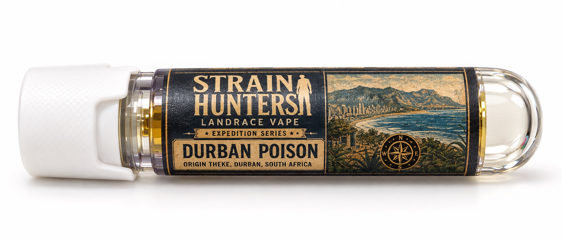 Durban Poison cartridge tube with horizontal label wrap